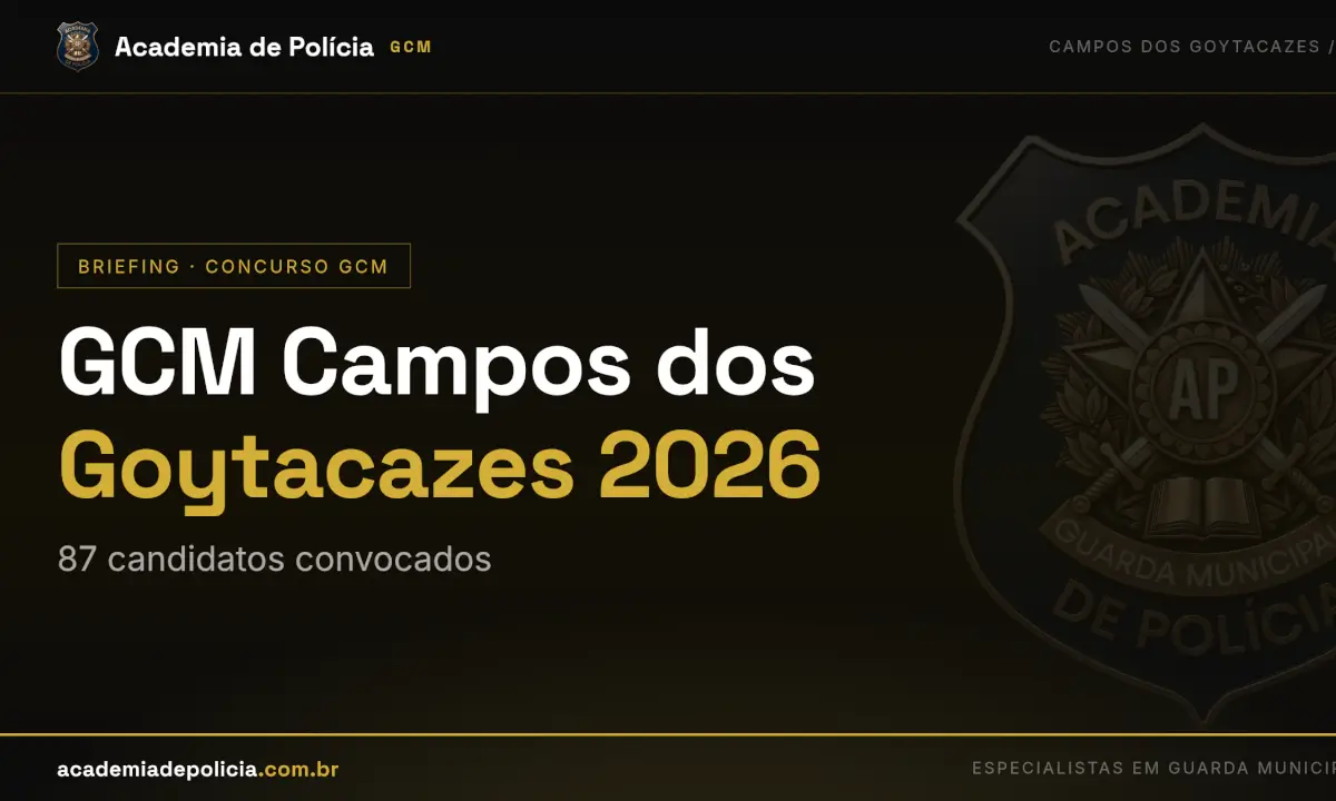 concurso guarda municipal campos dos goytacazes — GCM Campos dos Goytacazes 2026: 87 candidatos convocados