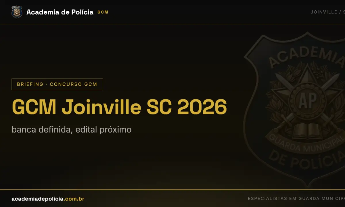concurso gcm joinville — GCM Joinville SC 2026: banca definida, edital próximo