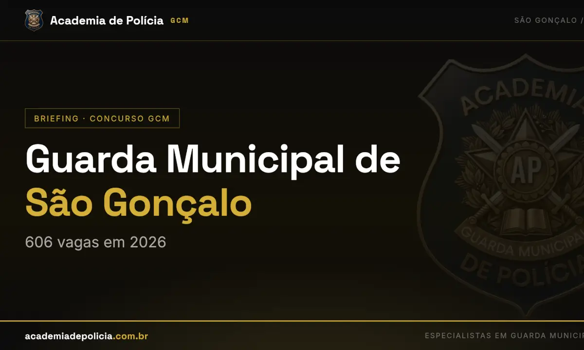 concurso guarda municipal são gonçalo — Guarda Municipal de São Gonçalo: 606 vagas em 2026